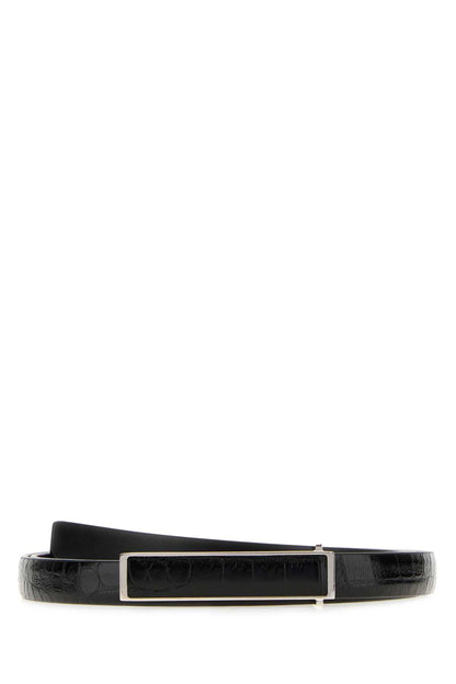 TUMBLED SOFT PRINTED CROC LEATHER INSERT BELT 15 M BELT