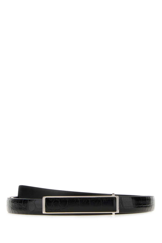 TUMBLED SOFT PRINTED CROC LEATHER INSERT BELT 15 M BELT