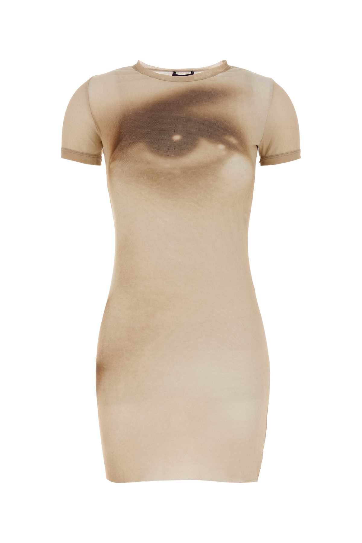 MESH SHORT DRESS PRINTED "FACE" DRESSES