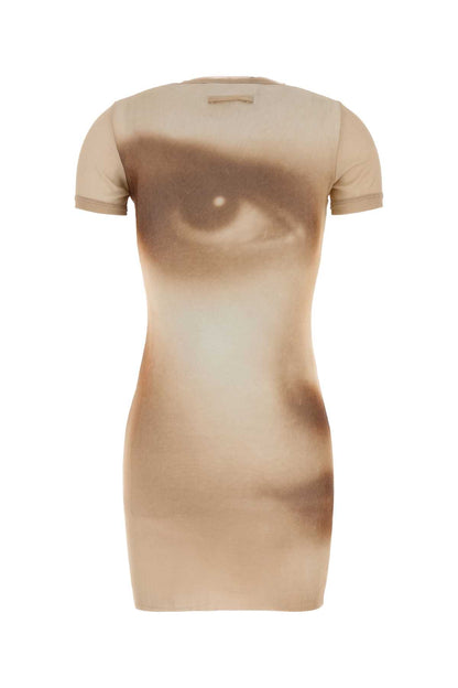 MESH SHORT DRESS PRINTED "FACE" DRESSES