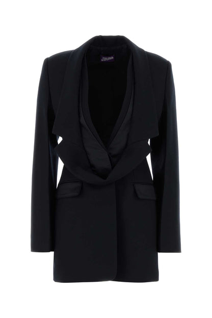 REVERSED COLLAR TAILORING FITTED JACKET BLAZERS AND VESTS