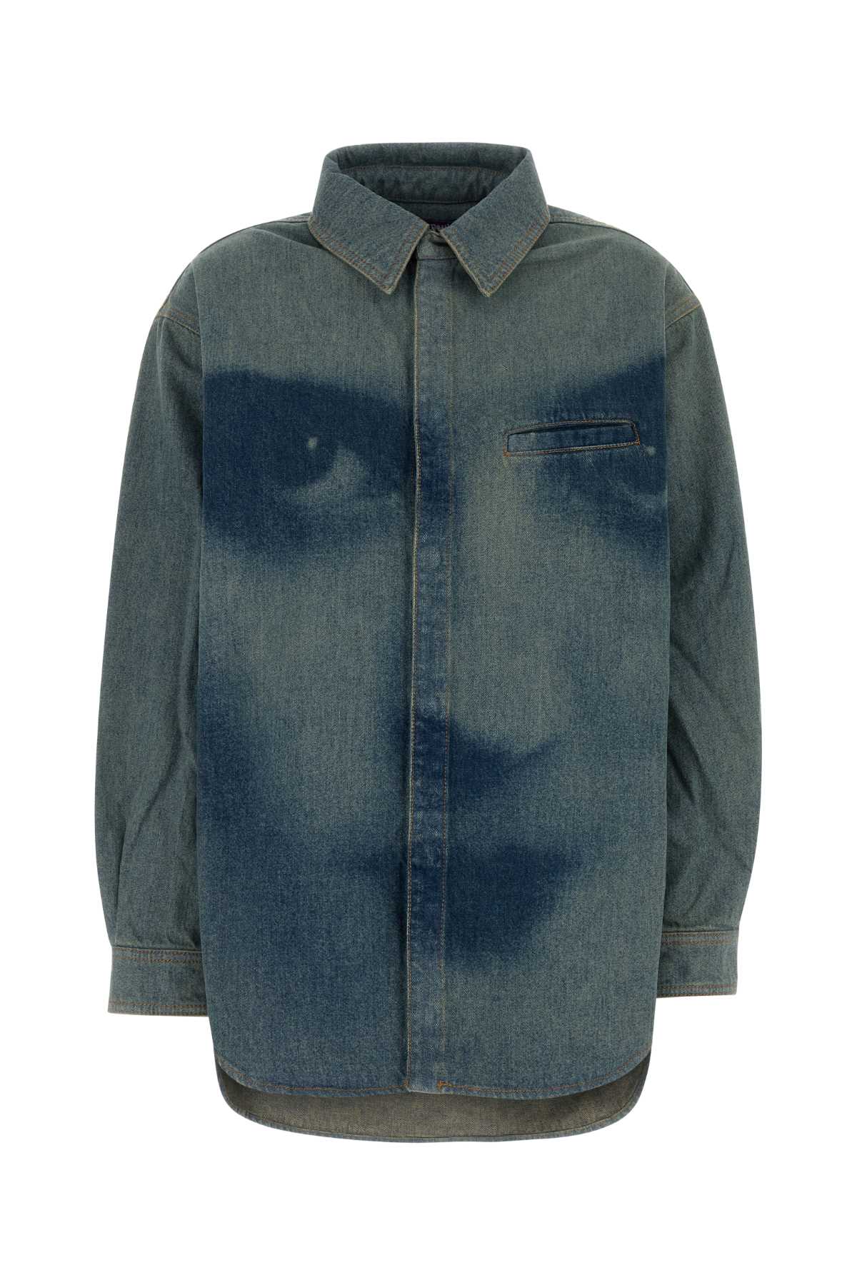 FACE PRINT OVERSIZED DENIM SHIRT SHIRTS