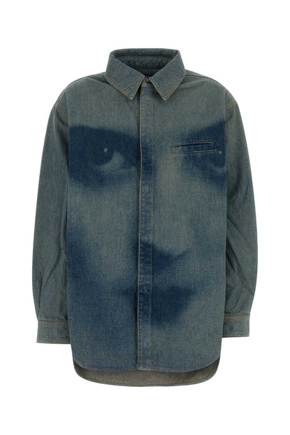 FACE PRINT OVERSIZED DENIM SHIRT SHIRTS