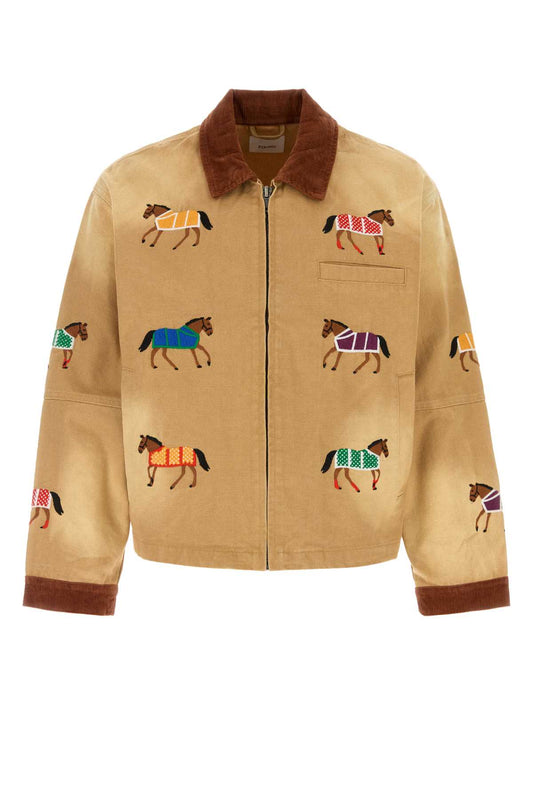 LARIAT HORSE EMBROIDERED WORK JACKET BLAZERS AND VESTS