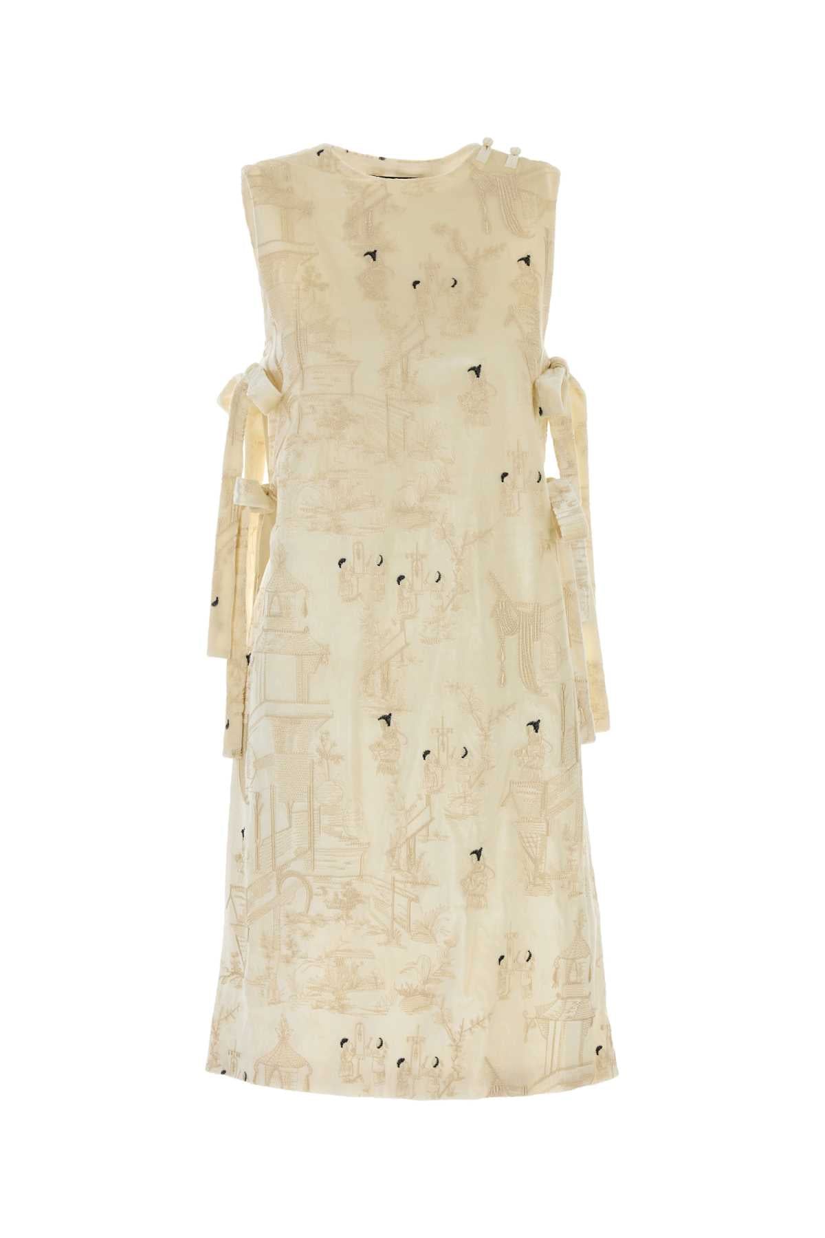 FIGURE EMBROIDERED TIE-WAIST LONG CAMISOLE DRESS DRESSES