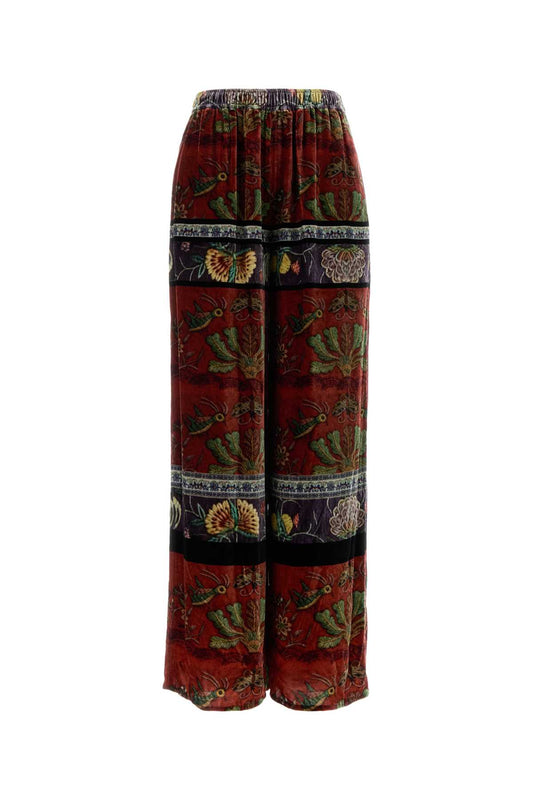 VELVET BELLYBAND ELASTIC WAIST TROUSERS PANTS