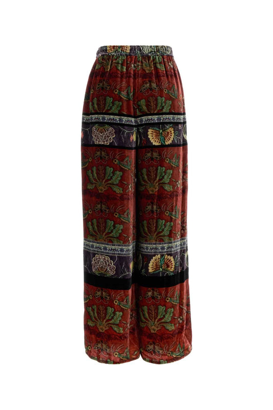 VELVET BELLYBAND ELASTIC WAIST TROUSERS PANTS