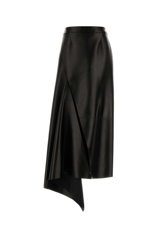 SLASHED LONG LEATHER SKIRT SKIRTS