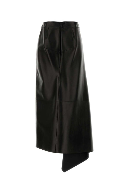 SLASHED LONG LEATHER SKIRT SKIRTS