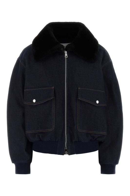 SHEARLING COLLAR DENIM BLOUSON JACKETS