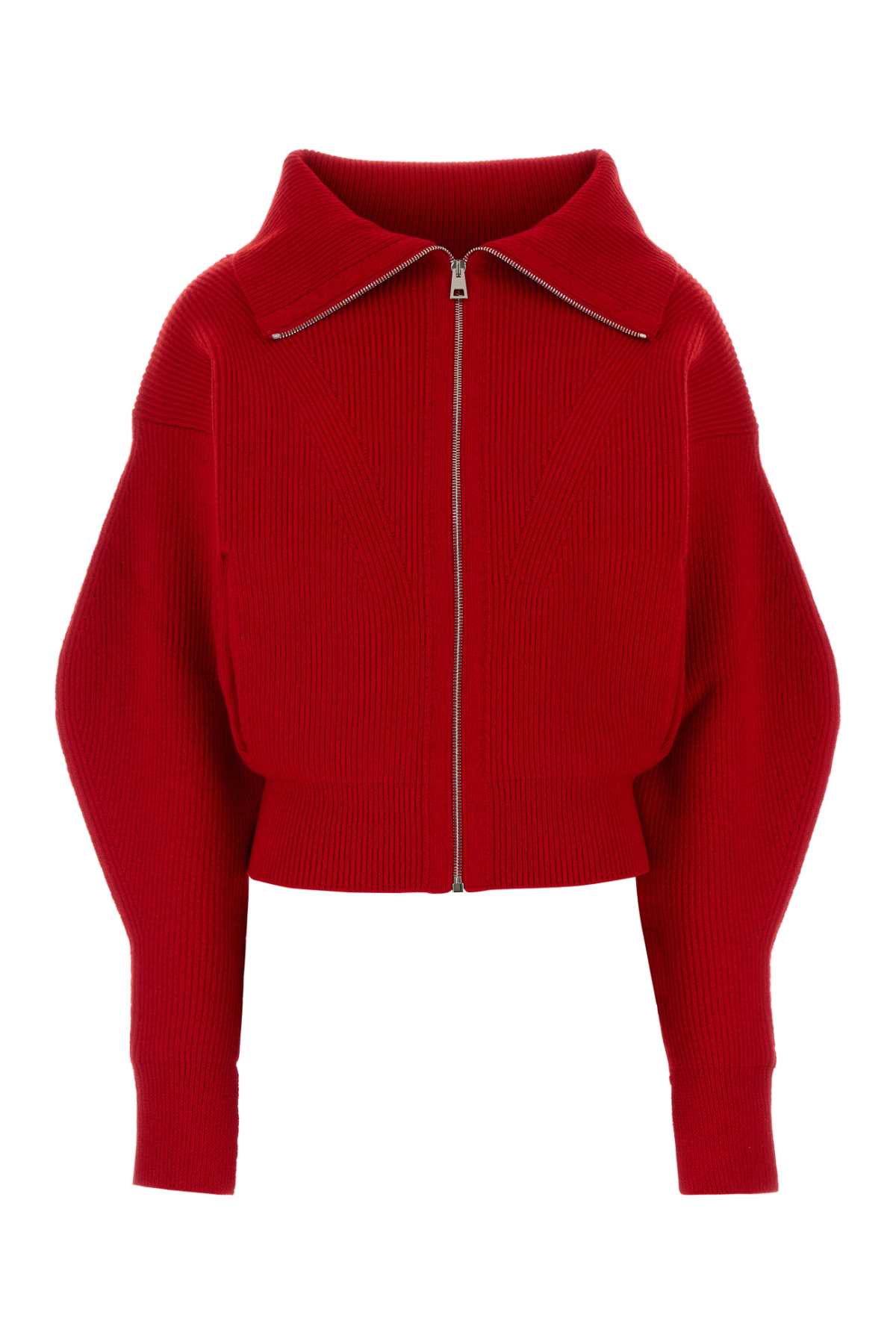 ZIP UP HIGH NECK CARDIGAN KNITWEARS
