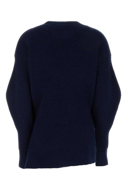 CREW NECK ASYMMETRIC LONG JUMPER BLAZERS AND VESTS