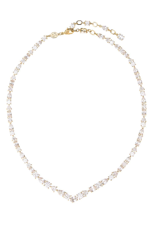 MESMERA:NECKLACE V WHITE/GOS NECKLACES