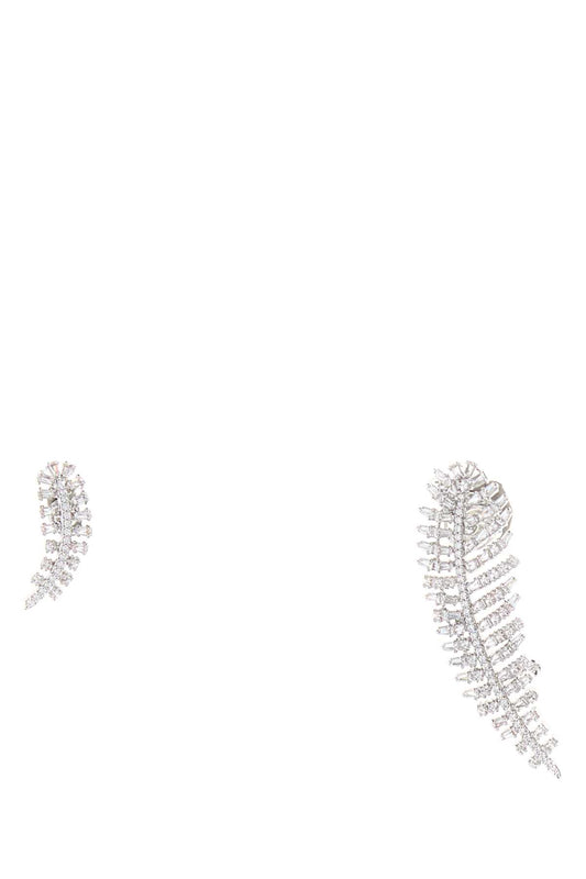 VIENNA:PE FEATHER WHITE/RHS EARRINGS