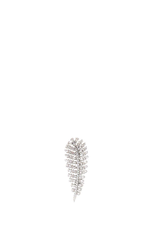 VIENNA:BROOCH FEATHER WHITE/RHS BROOCHES