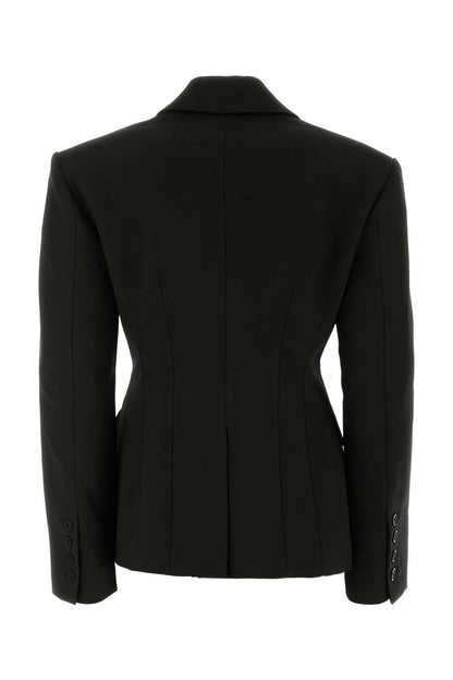 DOYER CINCHED BLAZER - BLACK BLAZERS AND VESTS