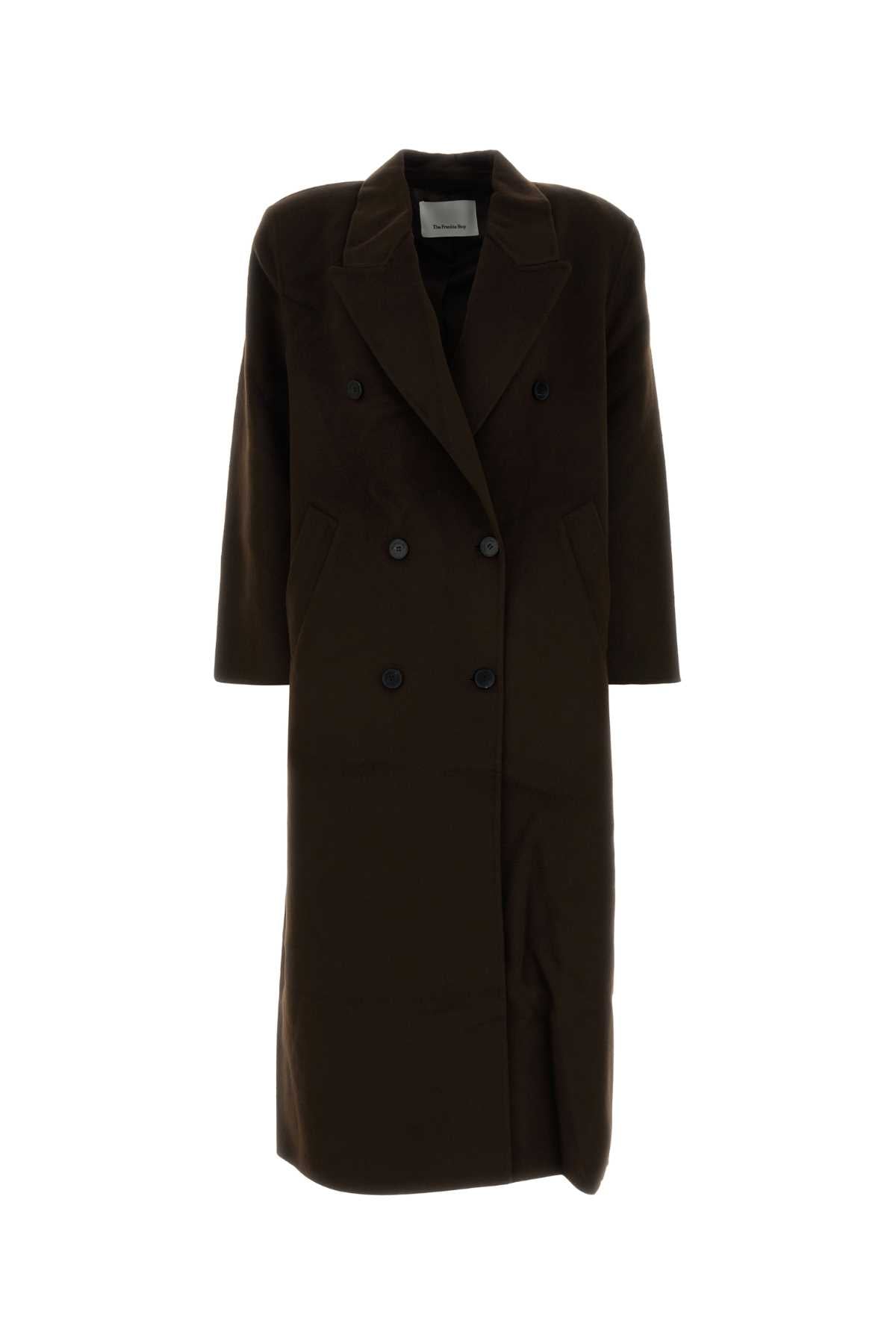 GAIA DOUBLE BREASTED COAT - DARK BROWN COATS