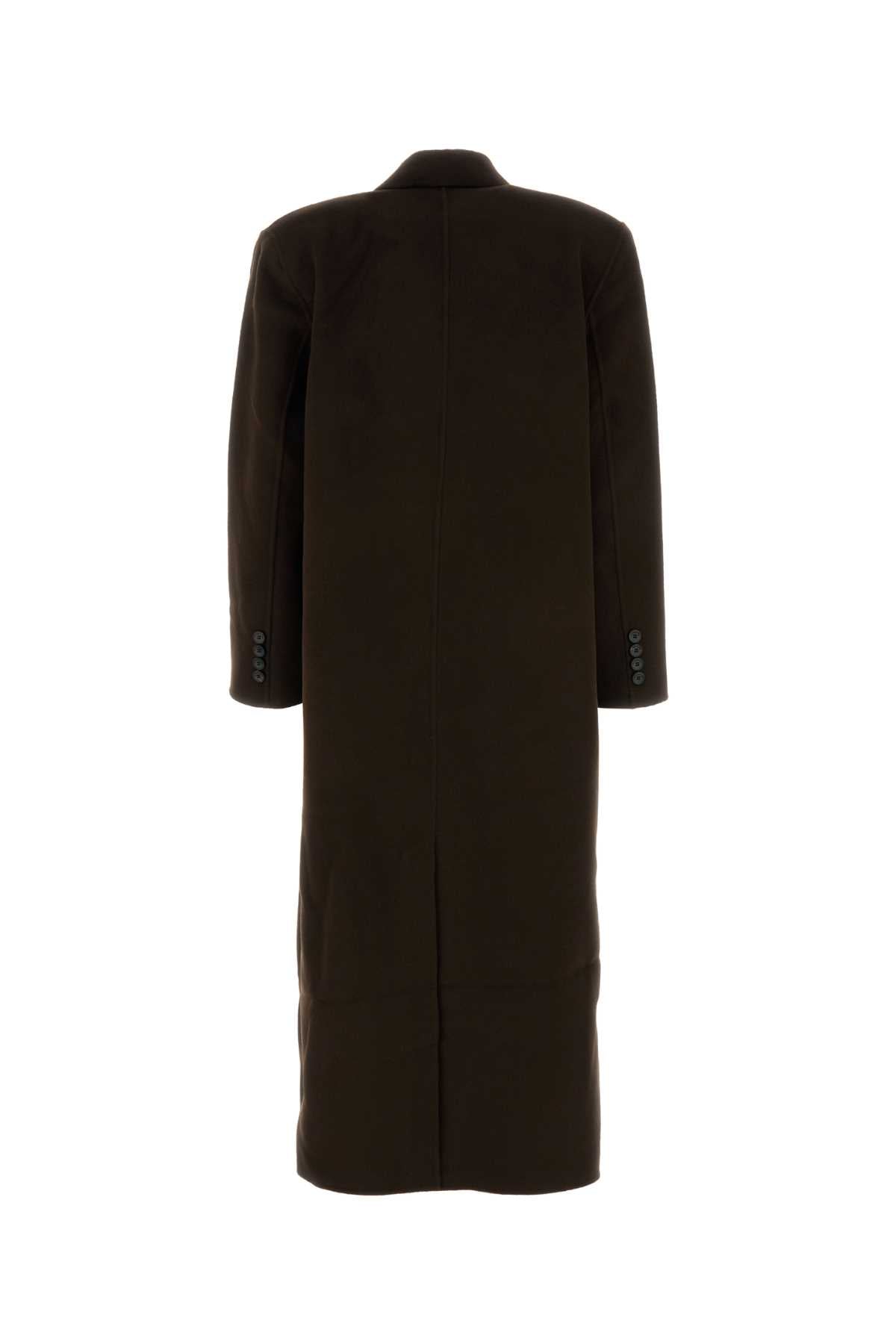 GAIA DOUBLE BREASTED COAT - DARK BROWN COATS