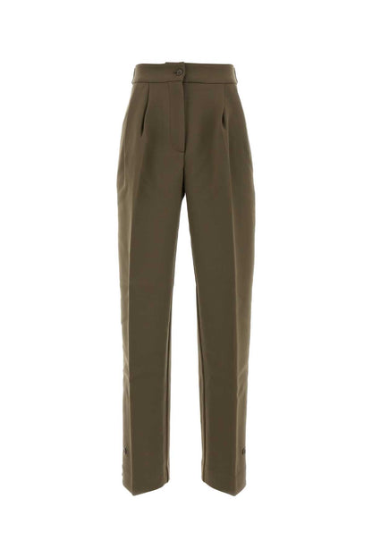 DOYER PLEATED TROUSERS - MOSS GREEN PANTS
