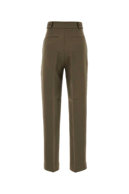 DOYER PLEATED TROUSERS - MOSS GREEN PANTS
