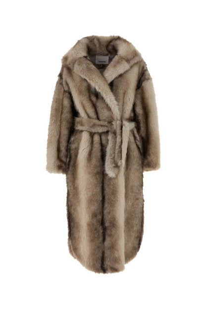 RAVELLO FAUX FUR ROBE COAT JACKETS
