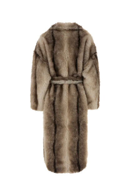 RAVELLO FAUX FUR ROBE COAT JACKETS
