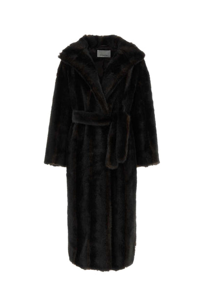 RAVELLO FAUX FUR ROBE COAT JACKETS