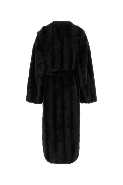 RAVELLO FAUX FUR ROBE COAT JACKETS