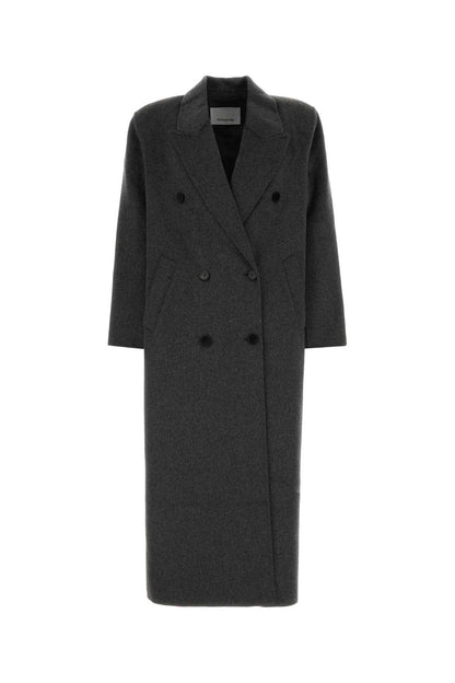 NIKOLA PADDED TRENCH COAT - DARK GREY MELANGE COATS