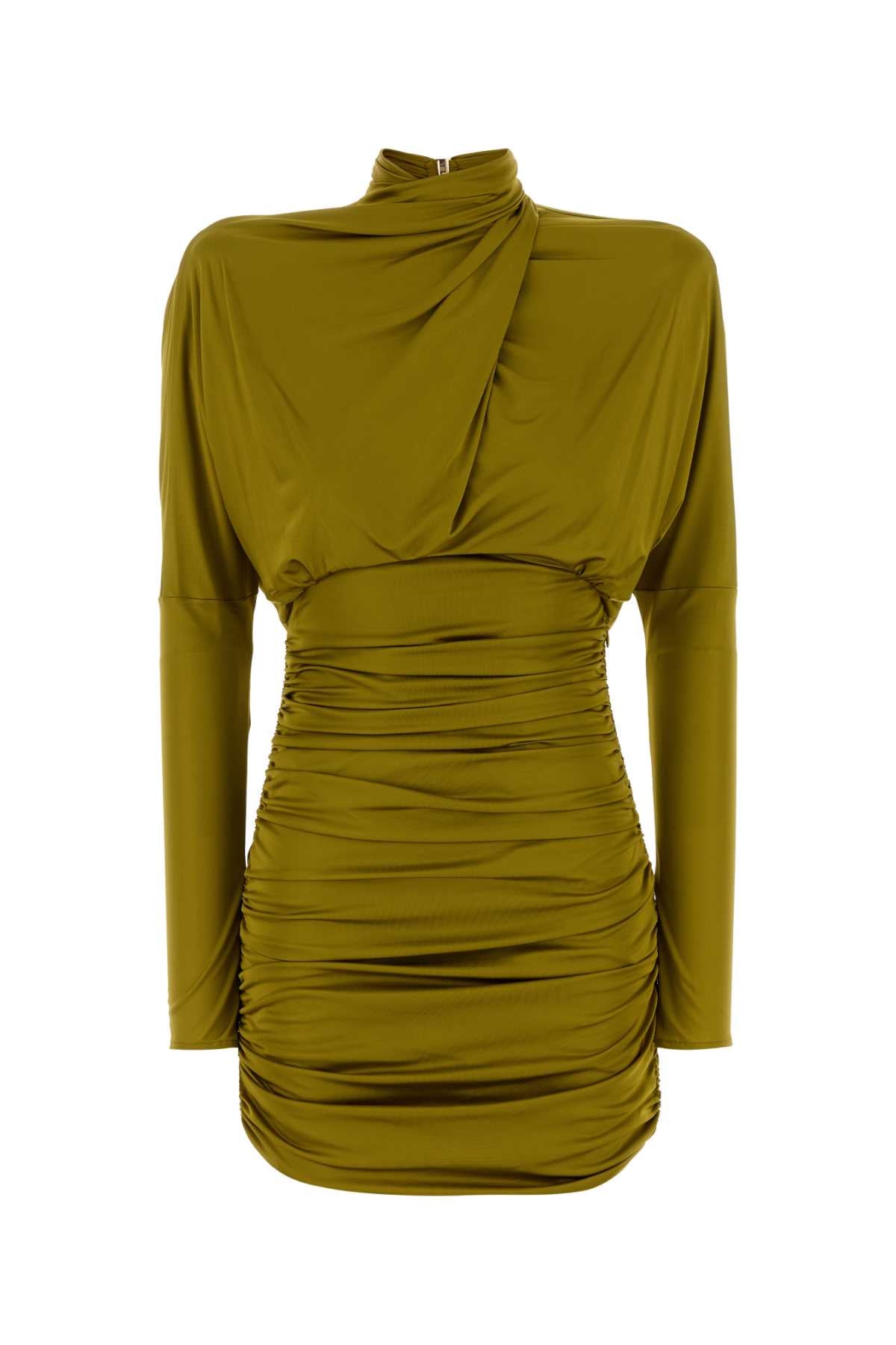 LS OPEN BACK DRAPED VISCOSE JERSEY DRESS DRESSES