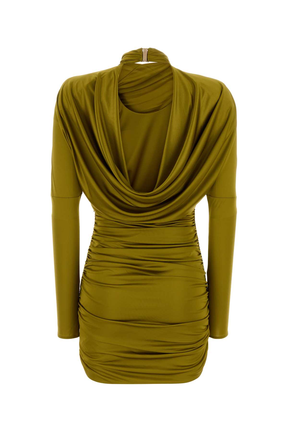 LS OPEN BACK DRAPED VISCOSE JERSEY DRESS DRESSES