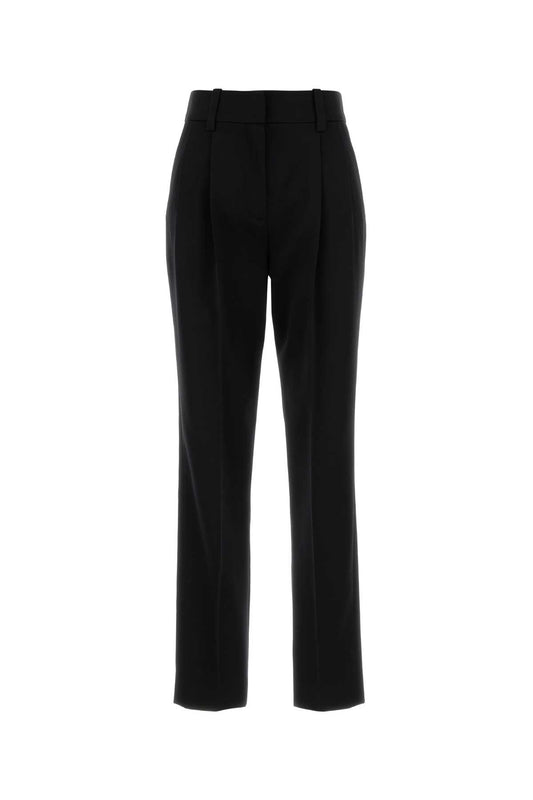 SATIN WOOL TAILORED PANTS PANTS