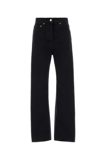 STRAIGHT FIT BLACK DENIM PANTS JEANS