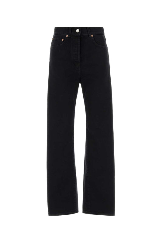 STRAIGHT FIT BLACK DENIM PANTS JEANS