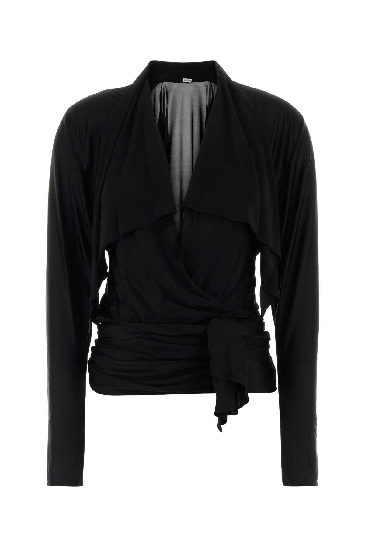 LS OPEN NECK DRAPED VISCOSE JERSEY TOP TOPS