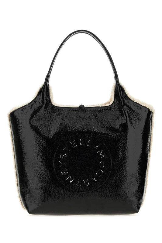 LOGO REVESIBLE TOTE BAG CRACKED PATENT ALTER MAT & CROSSBODY BAGS