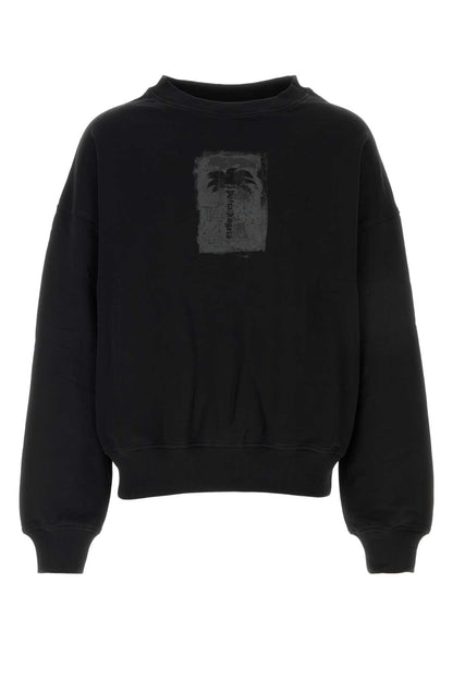BRUSHED PALM TREE LOOSE CREW SWEATSHIRTS