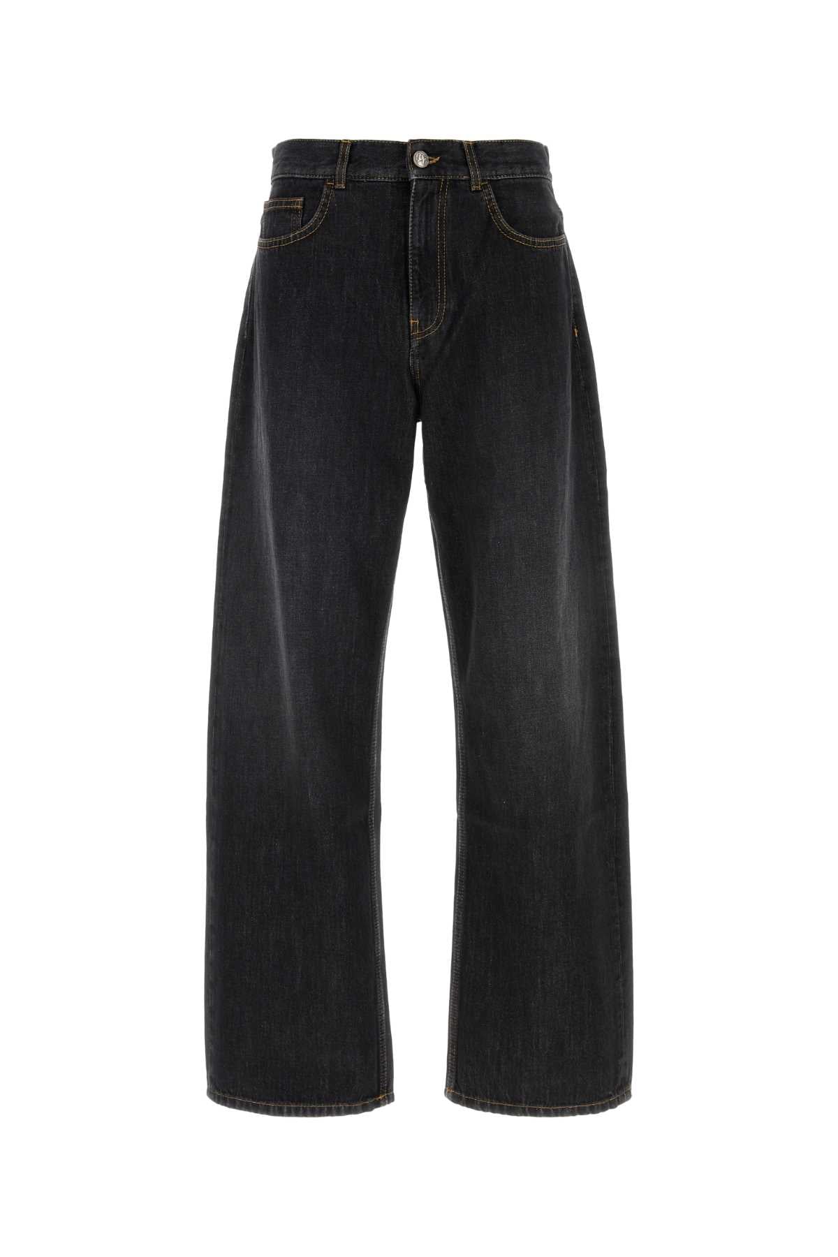 CURVED LOGO LOOSE 5 POCKETS JEANS