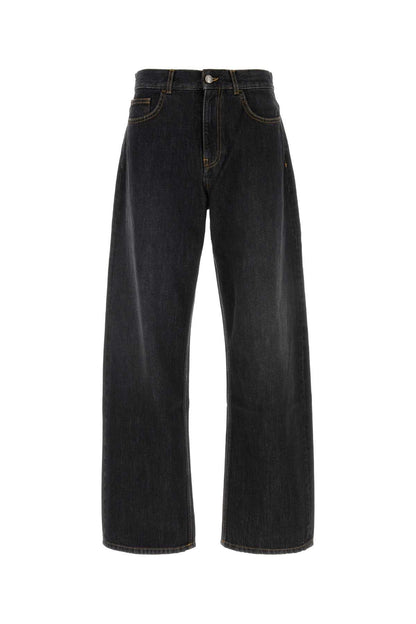 CURVED LOGO LOOSE 5 POCKETS JEANS