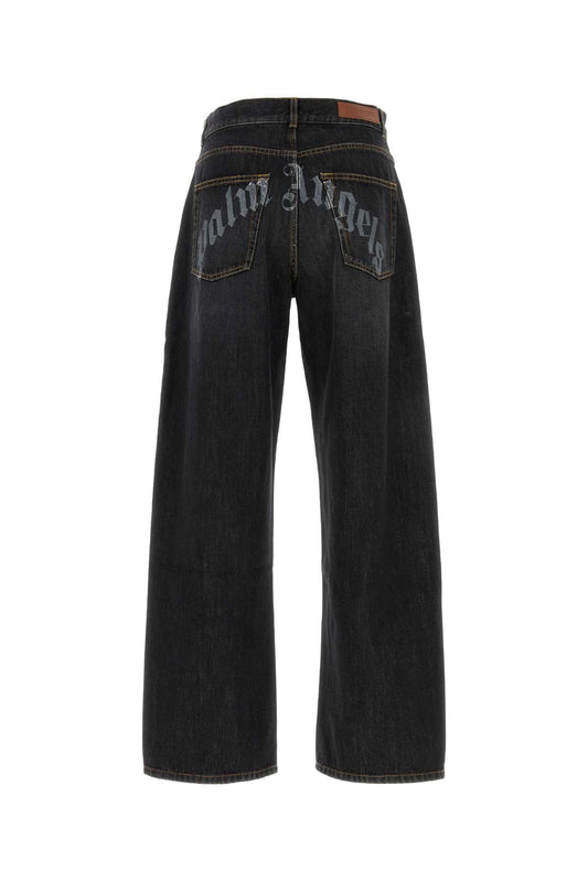 CURVED LOGO LOOSE 5 POCKETS JEANS