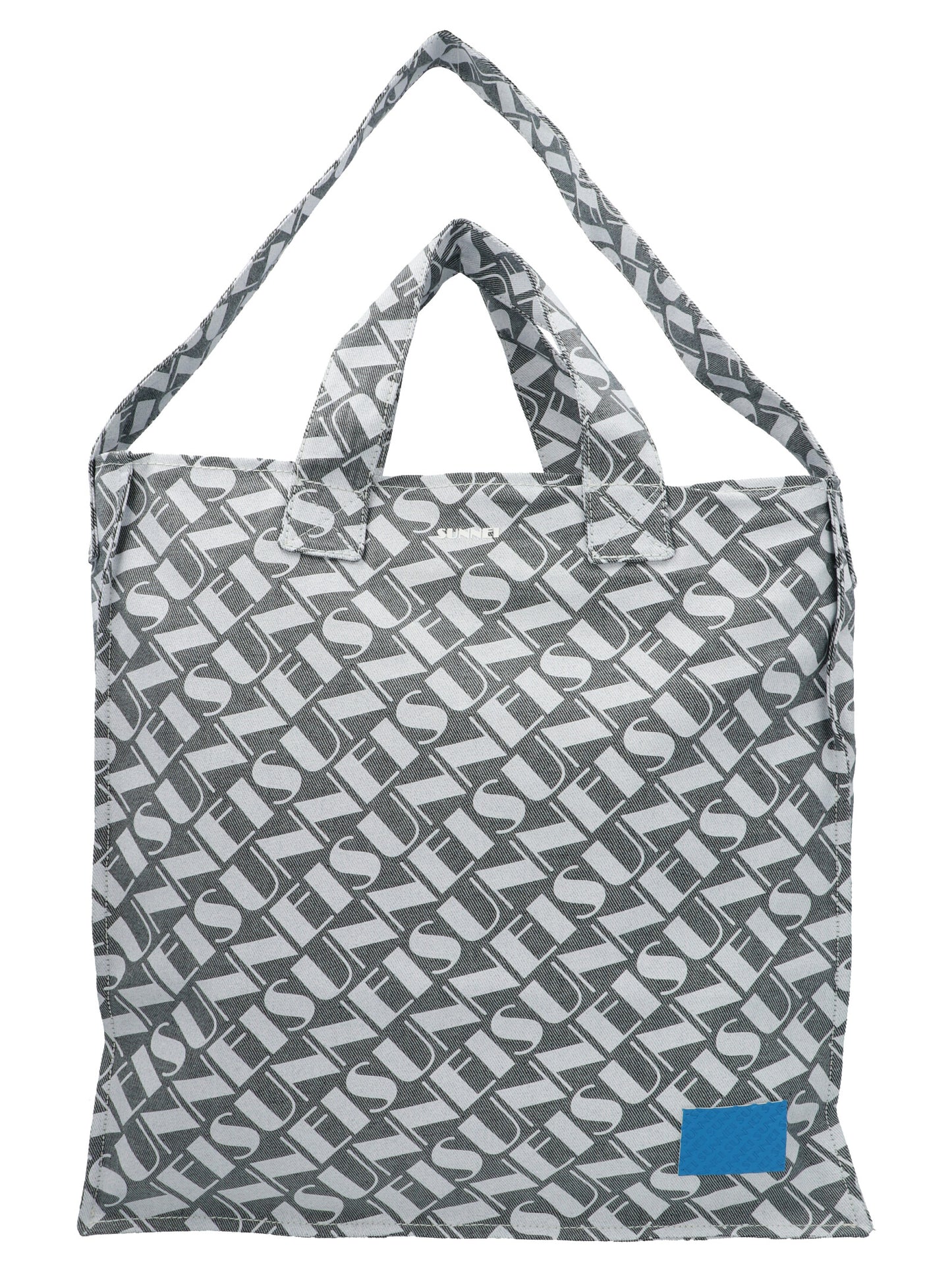 Logo print denim shopping bag Tote bag