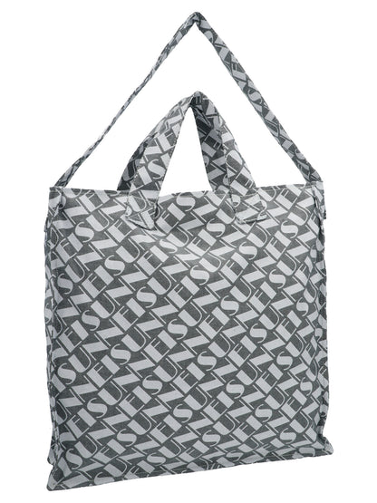 Logo print denim shopping bag Tote bag