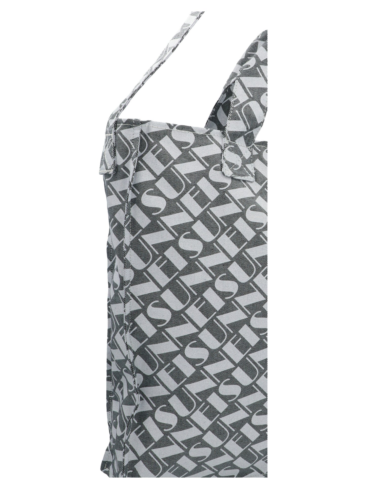 Logo print denim shopping bag Tote bag