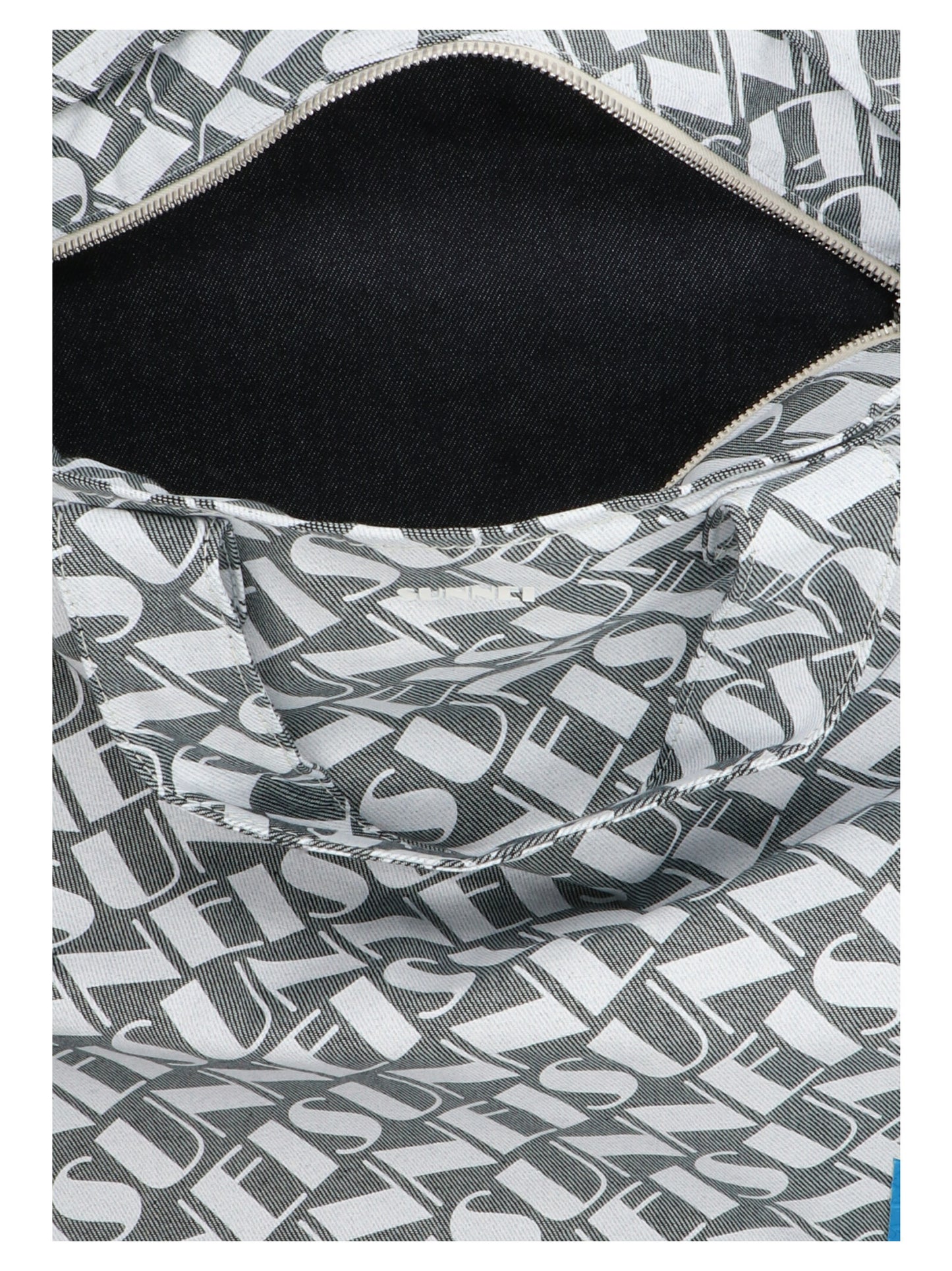 Logo print denim shopping bag Tote bag