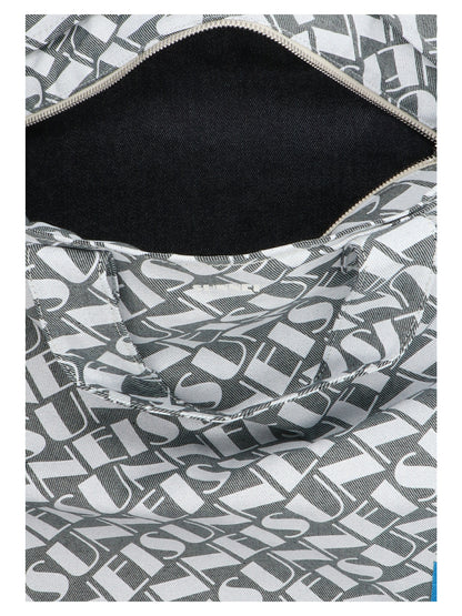 Logo print denim shopping bag Tote bag