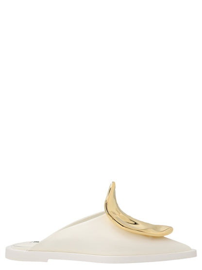 Gold detailing mules Flat shoes