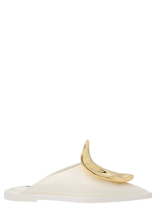 Gold detailing mules Flat shoes