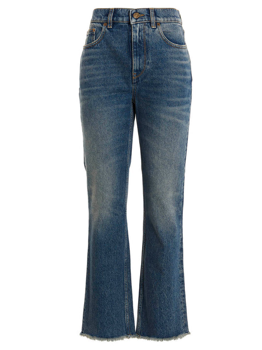 Used-effect hem detail Jeans