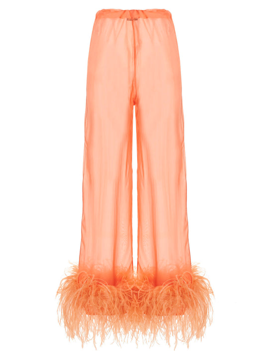Feather silk pants Pants