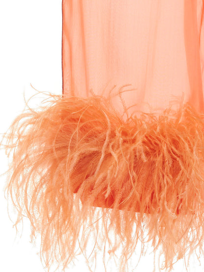 Feather silk pants Pants